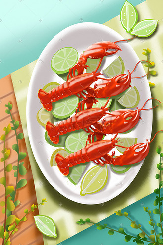 油闷小龙虾图片素材_夏日美食宵夜油爆小龙虾
