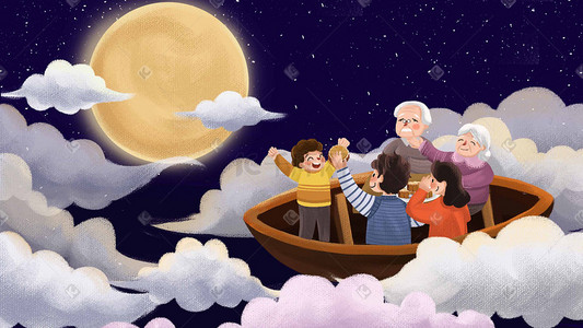 月饼传统插画图片_中秋节月亮团圆传统节日月饼中秋