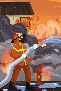 消防消防员救火火灾灾害社会公益