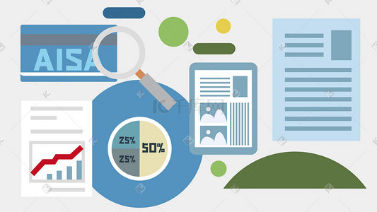 金融扁平化背景插画图片_商务矢量办公UI矢量AI扁平化插画