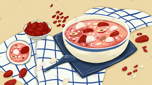 腊八节传统节日插画图片_传统节日腊八节食物插画腊八