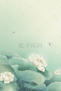 工笔画荷花插画图片_夏天工笔画荷叶荷花配图