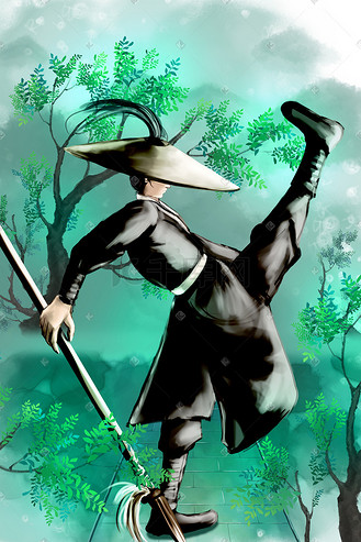 武侠古装男子仙侠古风场景