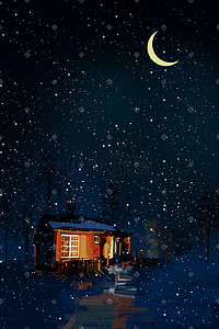平安夜平安夜插画图片_平安夜圣诞节圣诞宁静的夜圣诞