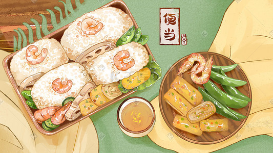 便当盒子六一简笔画插画-便当盒子六一简笔画配图-千库网