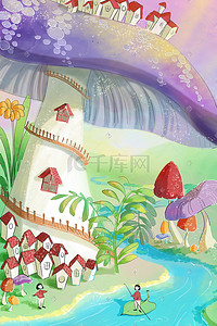 夏天夏至唯美浪漫插画图片_唯美浪漫奇幻治愈场景