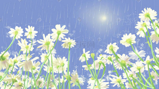 三月八女神节插画图片_雨水春天春季风景