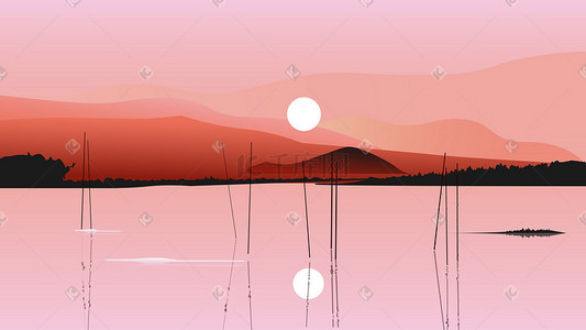 日光岩下的三角梅插画图片_通用日光风光背景