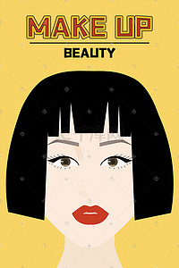 扁平化风美女模特杂志封面图AI矢量画册