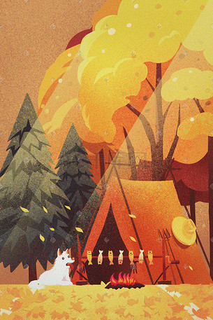 暖色系美食插画-暖色系美食配图-千库网