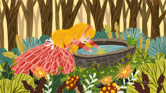 童话故事插画图片_童话故事主题青蛙王子与公主的故事