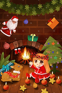 圣诞快乐插画图片_圣诞节  圣诞快乐  圣诞老人  节日圣诞