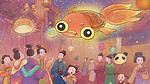 新年春节中国风古风主题之元宵花灯金鱼花灯场景
