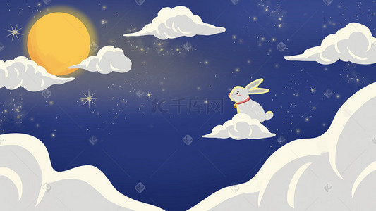 八月十五插画图片_八月十五中秋节满月月兔中秋