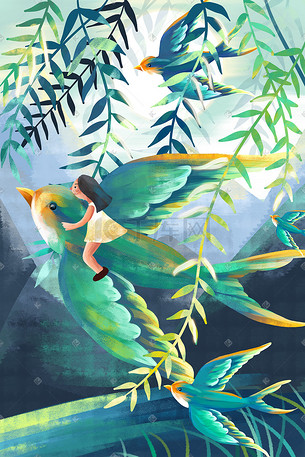 大雁归来插画-大雁归来配图-千库网