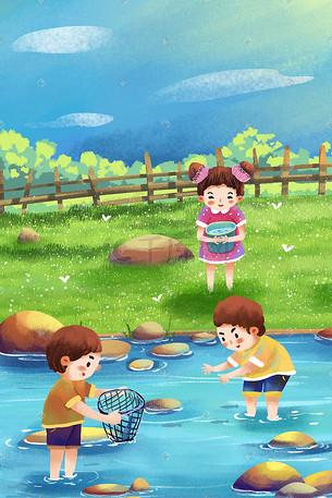 摸鱼插画-摸鱼配图-千库网