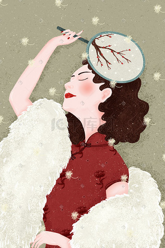 vip免费下载下载高清大图免抠元素穿红旗袍优雅的女人个人vip和企业