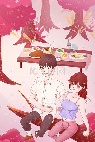 甜蜜可爱插画-甜蜜可爱配图-千库网