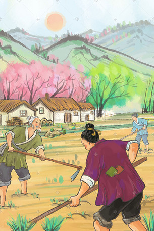 古风人物水墨插画-古风人物水墨配图-千库网