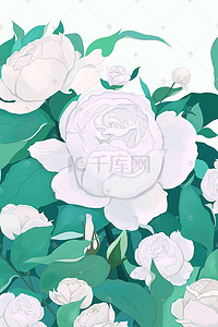 唯美玫瑰插画图片_花季唯美玫瑰赏花