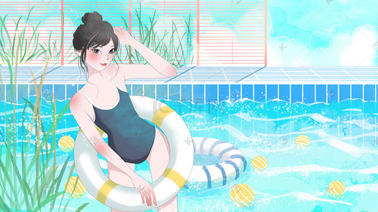 夏天夏至唯美浪漫插画图片_唯美浪漫清新夏季