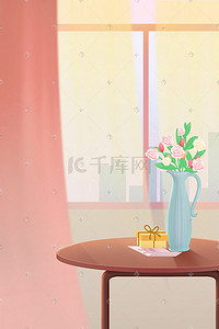 三八妇女节花插画图片_三八妇女节快乐唯美背景