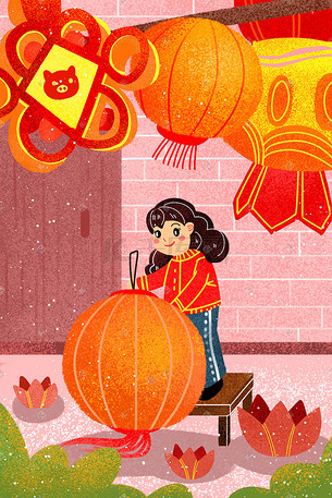 张灯结彩过新年春节