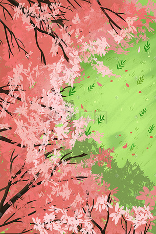 手绘唯美树插画-手绘唯美树配图-千库网