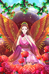 妇女节女生节插画图片_38妇女节女生节女神节玫瑰花