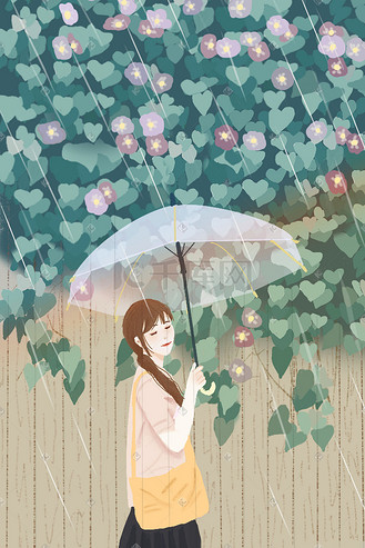 女孩撑雨伞背影图片_女孩撑雨伞背影素材-女孩撑雨伞背影图片大全-千