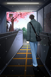 樱花季旅行地铁樱花
