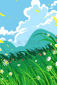春分花卉插画图片_卡通手绘风立春唯美配图