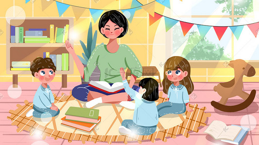 上课学校教育插画-上课学校教育配图-千库网