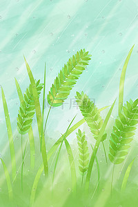 春天的植物插画图片_水彩谷雨时节的植物