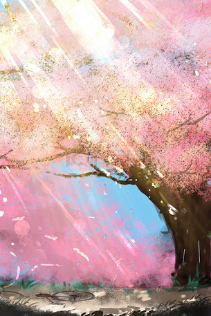 日系樱花插画-日系樱花配图-千库网