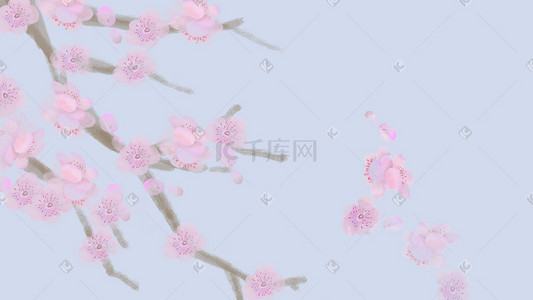 雨花瓣插画图片_粉色花瓣手绘背景