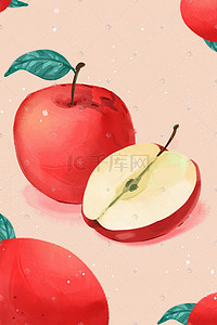 苹果背景写实手绘