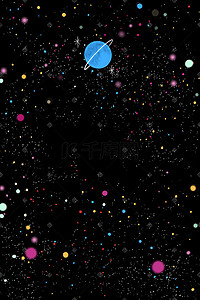 黑色圆点箭头插画图片_黑色背景下的星空繁星灿烂