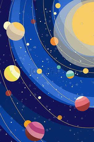 翱翔在宇宙中的插画