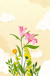 小清新花朵植物治愈春天鲜花背景