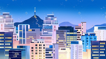 夜景图片素材夜晚扁平城市夜景