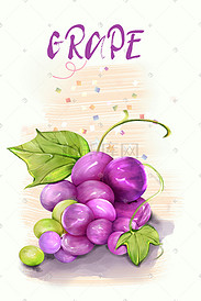 卡通水果创意可爱紫色葡萄简约肌理背景