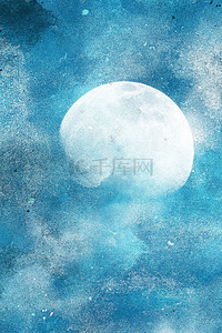 唯美蓝色星空月亮治愈系星星夜空景色