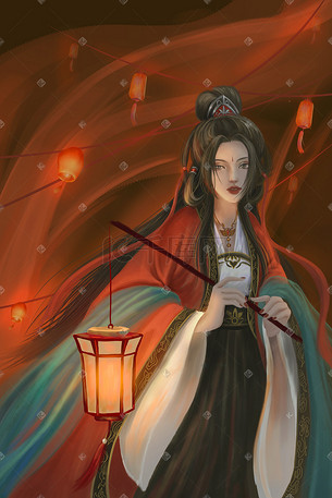 提灯插画-提灯配图-千库网