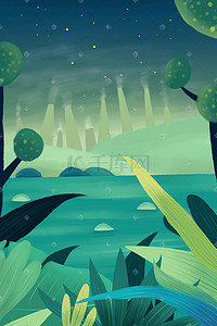世界地球日海报插画图片_夏天世界地球日水污染公益矢量插画