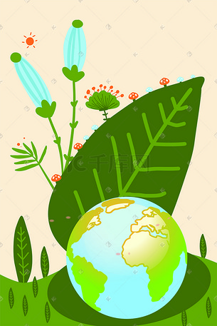 矢量手绘地球插画