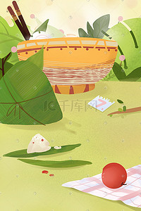 小清新端午粽子美食传统节日场景