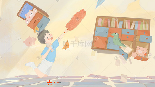 自由之翼插画图片_六一儿童节自由放纵的美好生活