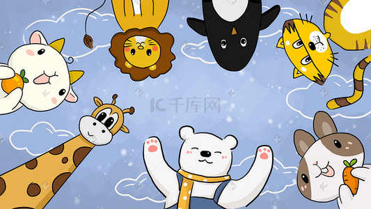 北极熊卡通插画图片_六一儿童节卡通动物