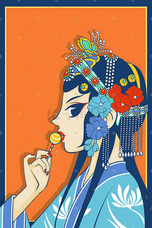 京剧青衣插画-京剧青衣配图-千库网